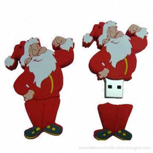Santa Claus Christmas Gift USB Flash Drives, 64MB to 128GB Flash Memory Capacity